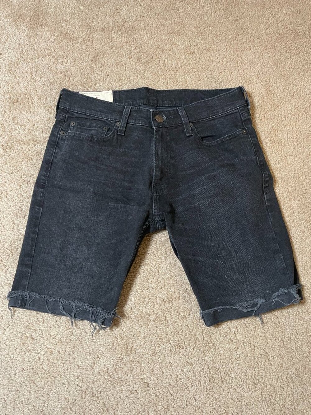 Hollister 9" Authentic Skinny Denim Black Shorts